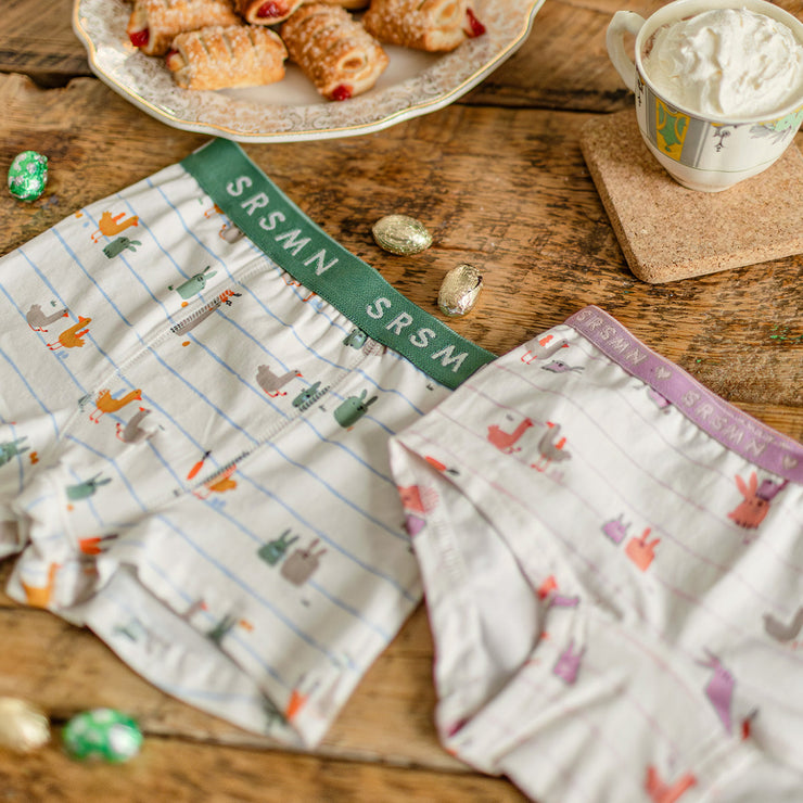 Look du boxer crème à motifs de Pâques, enfant