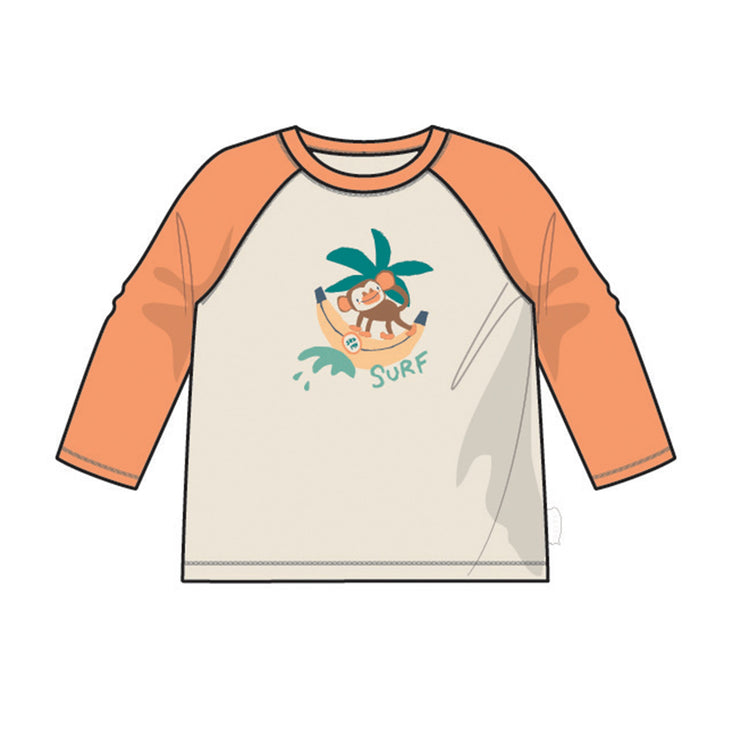 T-shirt de bain crème et orange avec illustration, bébé