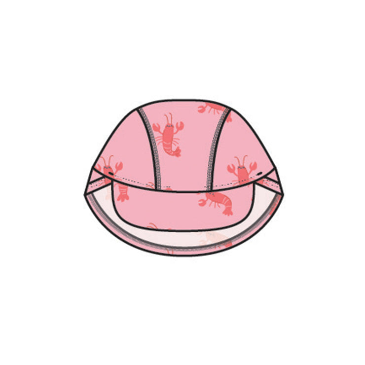 Image de la casquette de bain rose à motifs de homards, bébé  