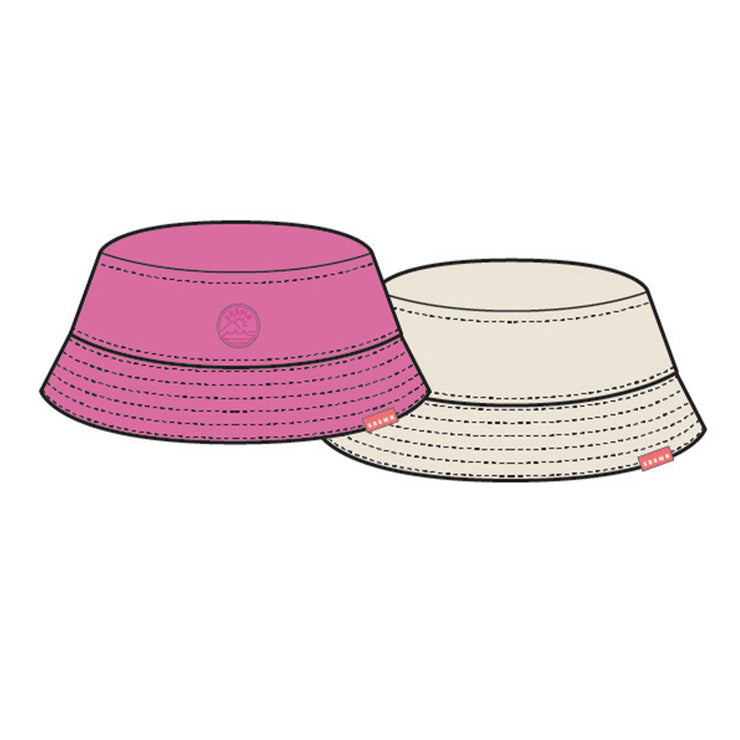 Chapeau de soleil réversible rose foncé et crème, enfant 