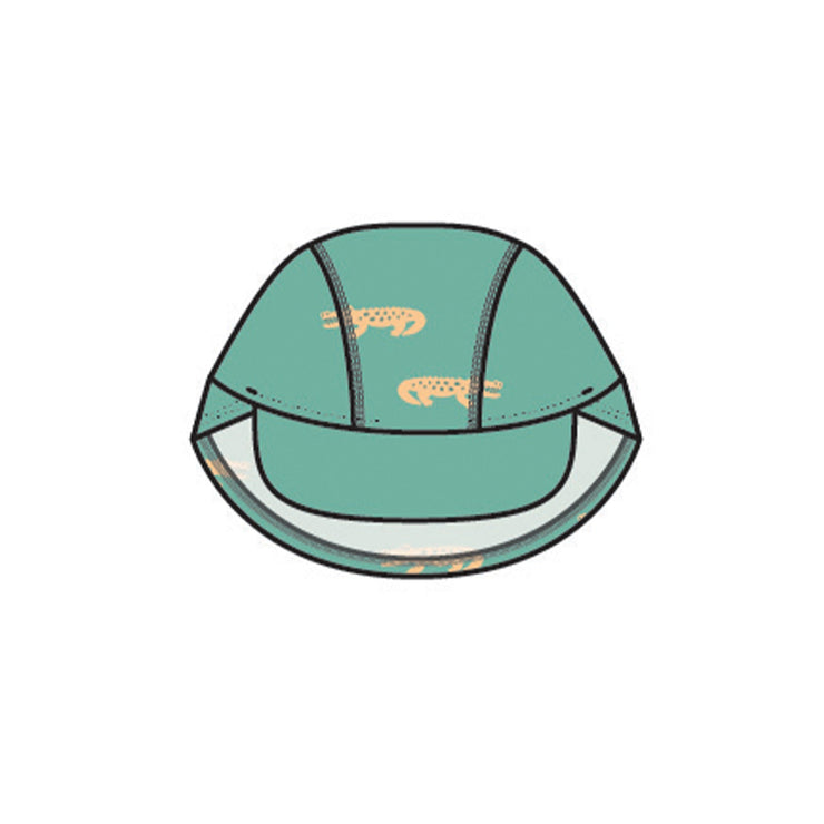 Casquette de bain turquoise à motifs de crocodiles, bébé
