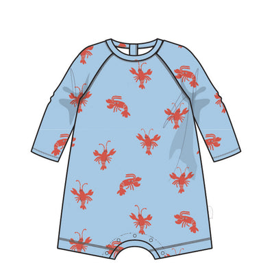 Maillot de bain une pièce bleu pâle à motifs de homards, bébé 