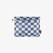Pochette du manteau coupe-vent bleu à motif damier, bébé