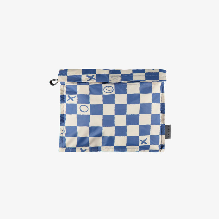 Pochette du manteau coupe-vent bleu à motif damier, bébé