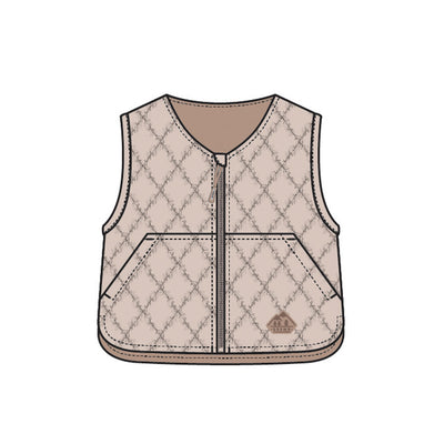 Veste sans manches beige à motif matelassé de losanges, bébé