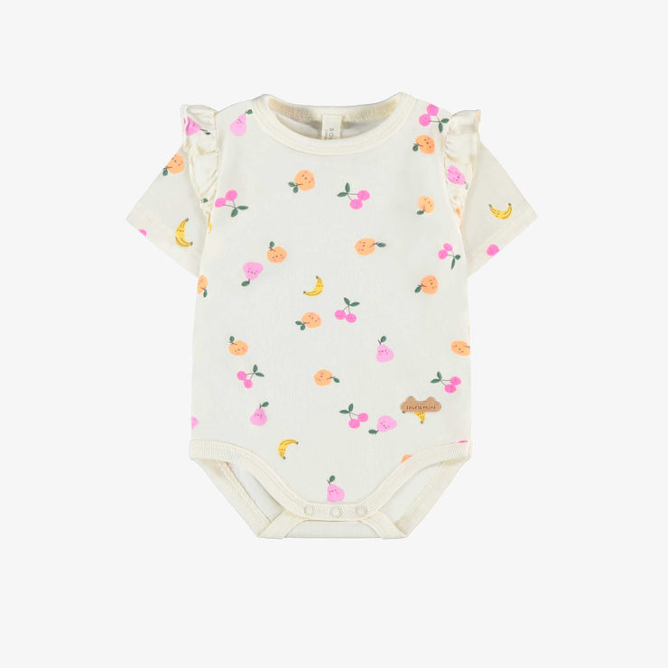 Cache-couche crème à motifs fruités, naissance 