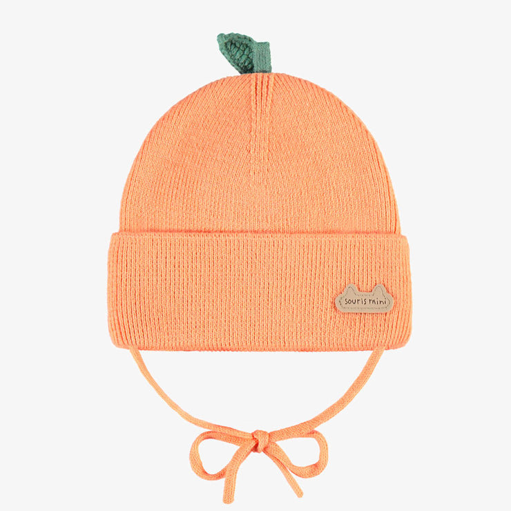 Bonnet orange en tricot, naissance