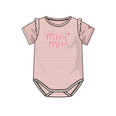 Cache-couche rose et crème à rayures, naissance