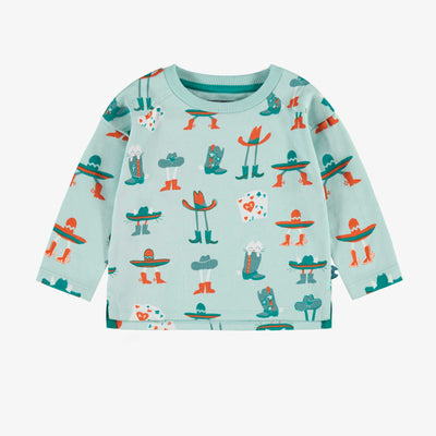 Chandail turquoise à motifs western, bébé 