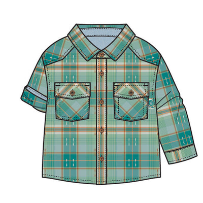 Image de la chemise turquoise à carreaux, bébé