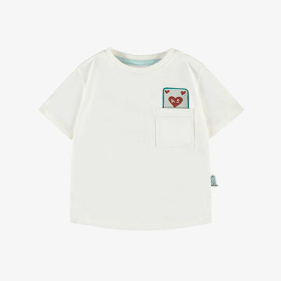 T-shirt crème avec illustration au dos, bébé
