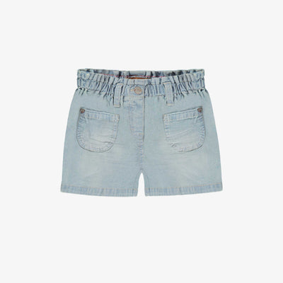 Short bleu pâle en denim à rayures, enfant 