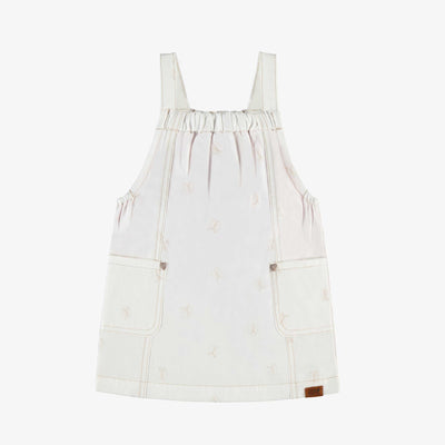 Robe crème en denim avec broderies de papillons, bébé 