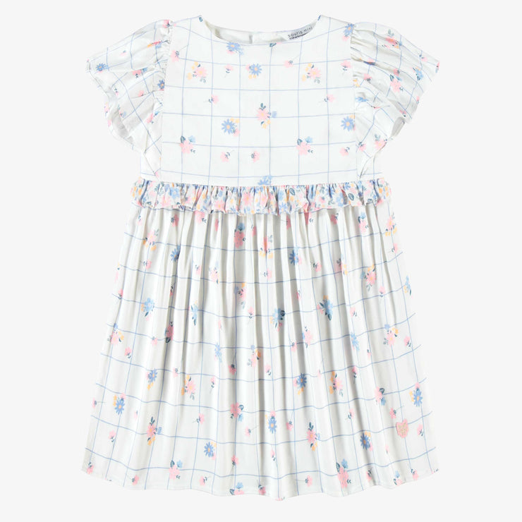 Robe blanche à motif floral, enfant 
