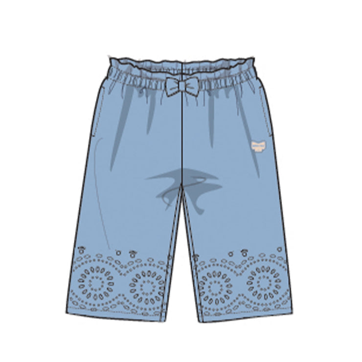 Image du pantalon bleu avec broderie anglaise, bébé 