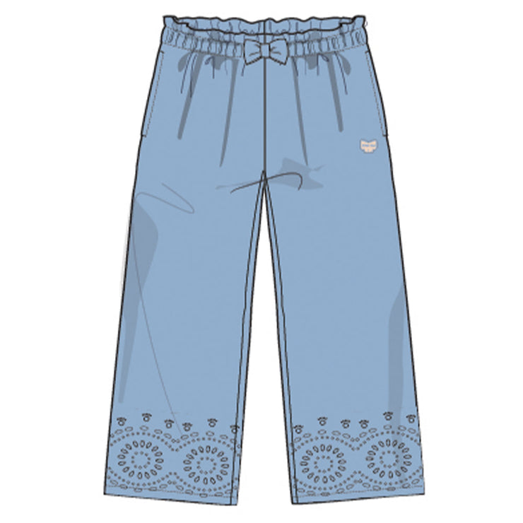 Pantalon bleu avec broderie anglaise, enfant 