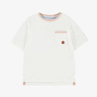 T-shirt blanc avec poche, enfant 