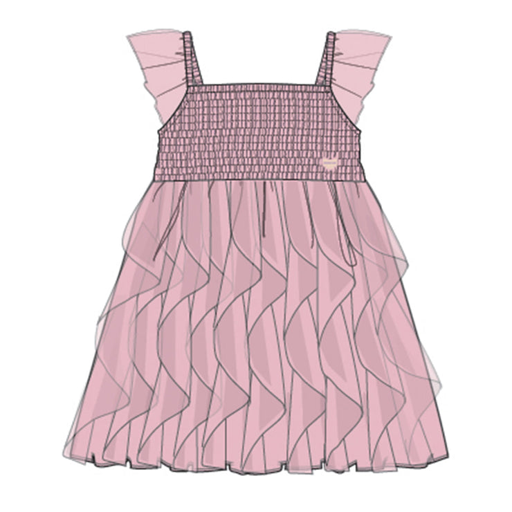 Robe rose en tulle souple, enfant