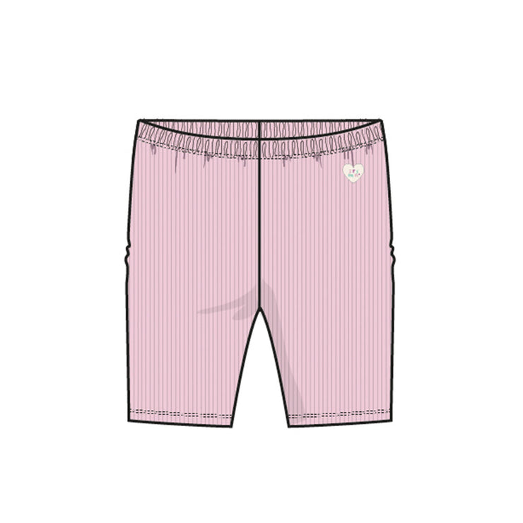 Legging court rose pâle en tricot côtelé, enfant