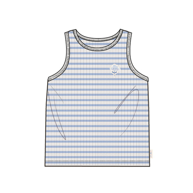 Camisole blanche à rayures bleues, enfant