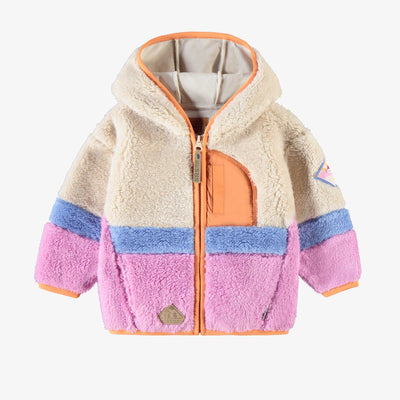 Veste en peluche blocs de couleur, bébé