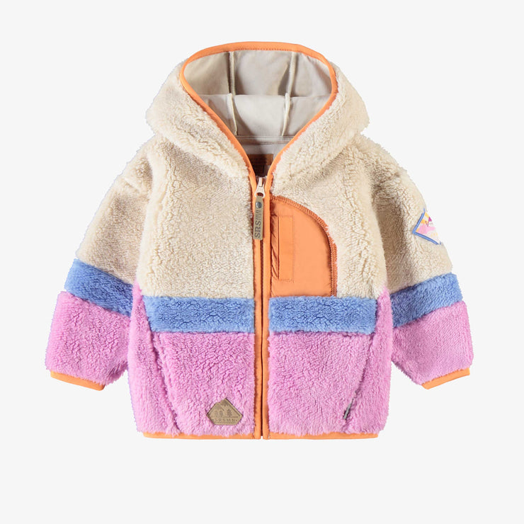 Veste en peluche blocs de couleur, bébé