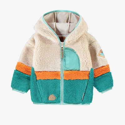 Veste en peluche blocs de couleur, bébé