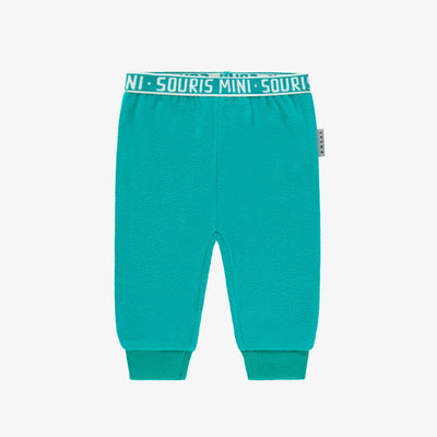 Pantalon en polar turquoise, bébé 