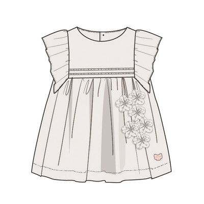 Robe blanche en coton et lin, bébé