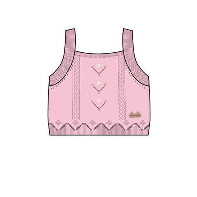 Camisole rose en tricot à motif pointelle, naissance
