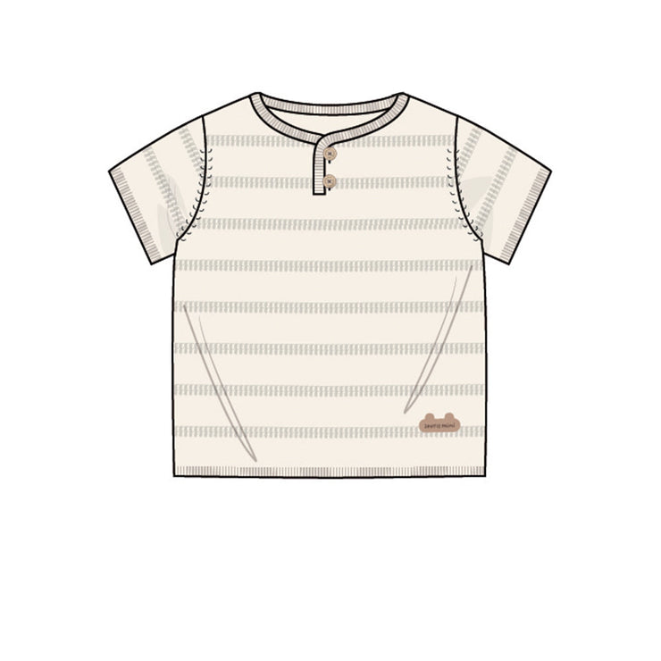 T-shirt crème en tricot avec rayures, naissance