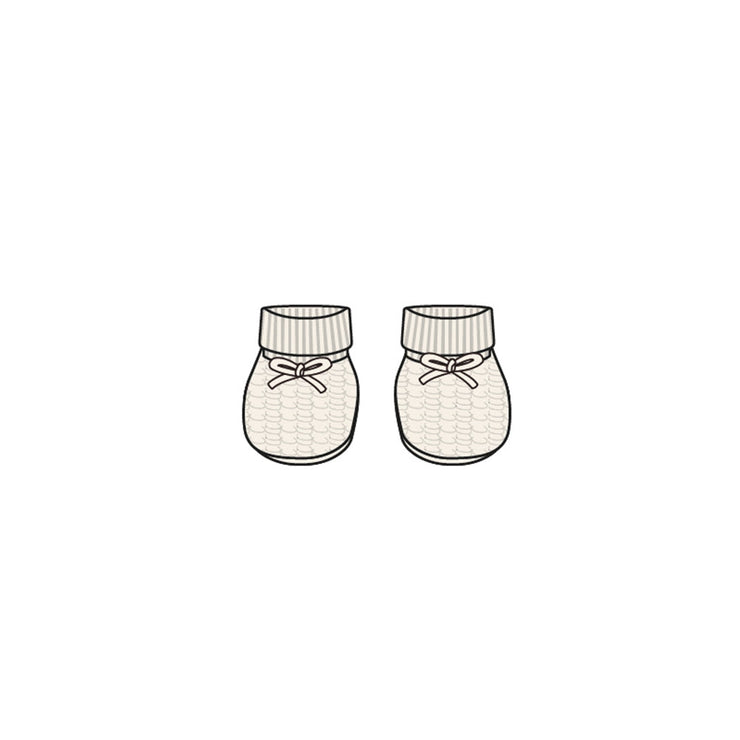 Pantoufles crème en tricot, naissance 