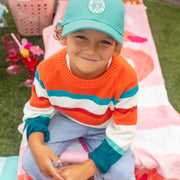 Chandail crème à rayures colorées, enfant