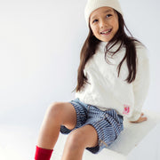 Bermuda en denim bleu à rayures, enfant