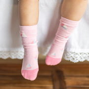 Chaussettes rose pâle avec motifs de voiliers, bébé