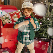 Chemise verte à carreaux, enfant