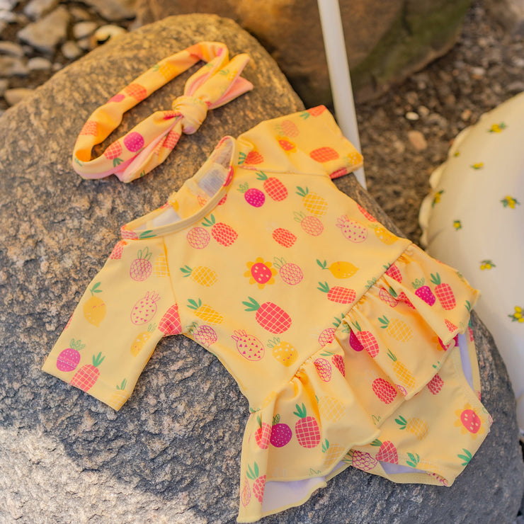 Maillot de bain une pièce jaune à motifs de fruits, bébé
