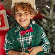 Chemise verte à carreaux, enfant