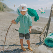 Chemise à manches longues verte à carreaux en popeline, bébé