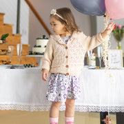 Veste de maille à manches longues crème à capuchon, bébé || Cream long sleeves knit vest with hood, baby