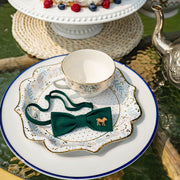 Nœud papillon vert ajustable avec cheval brodé, enfant 