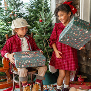 Chemise rouge à carreaux en flanelle brossée, enfant || Plaid red shirt in brushed flannel, child