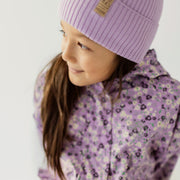 Manteau imperméable mauve à motifs de fleurs, enfant
