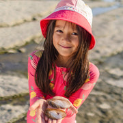 Chapeau de soleil rose en twill, enfant