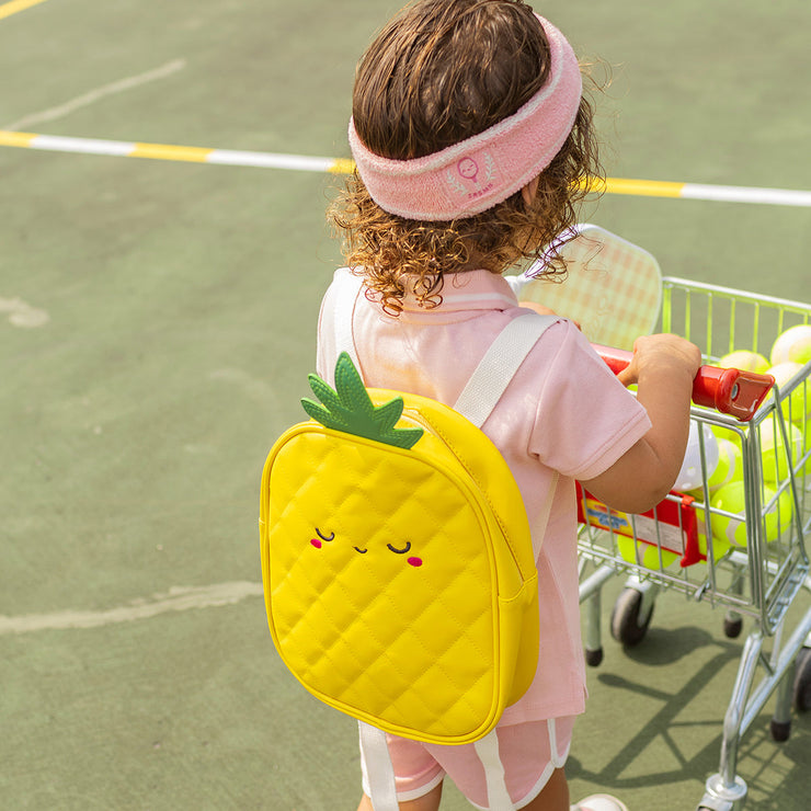 Sac à dos ananas jaune en faux cuir, enfant