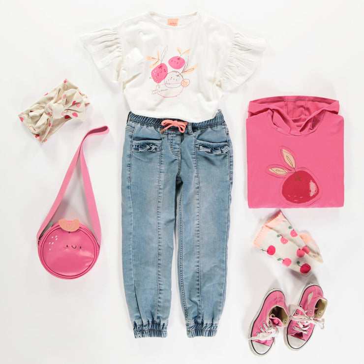 T-shirt à manches courtes de coupe décontractée blanc avec illustration, Enfant || White short sleeves relaxed fit T-shirt with print, Kid