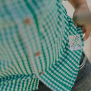 Chemise à manches longues verte à carreaux en popeline, bébé