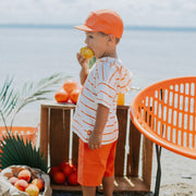 Short coupe décontractée orange en toile, bébé