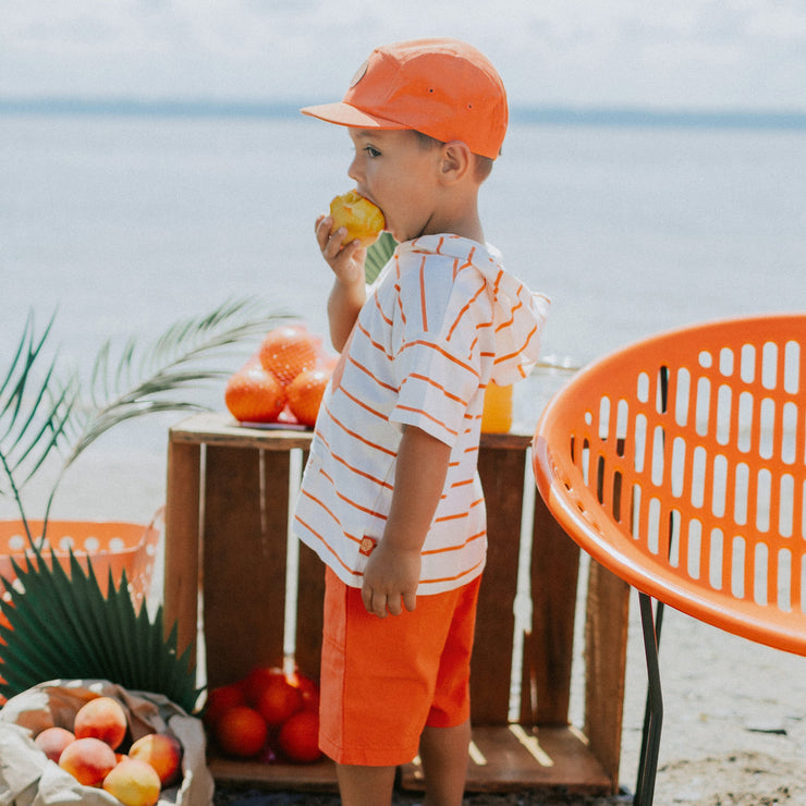 Short coupe décontractée orange en toile, bébé