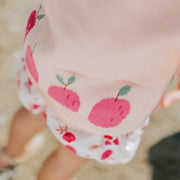 Chandail de maille manches longues pêche motif jacquard fruité , Bébé || Peach long sleeve knitted sweater fruity jacquard pattern, Baby